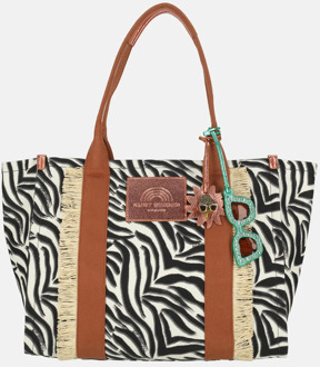 Kurt Geiger Southbank shopper zebra L black white Zwart - No Size