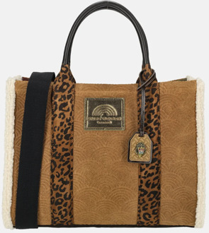 Kurt Geiger Southbank suede handtas camel multi