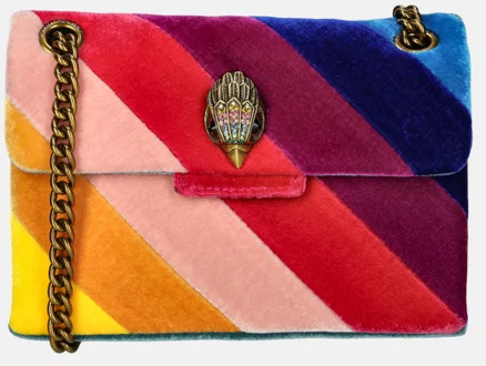 Kurt Geiger Velvet Mini Kensington schoudertas met streepprint Multicolor - 1 maat