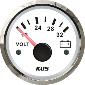 Kus 2 "Marine Batterij 24V Voltage Meter Boot Voltmeter Gauge 18-32V Voor Auto Boot met Rood En Geel Beschikbaar Backlight WS