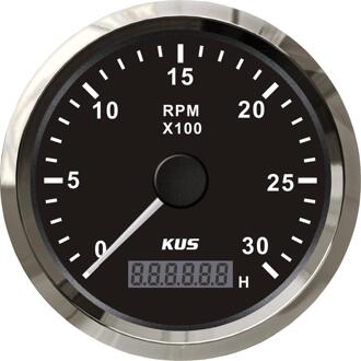 KUS Marine Toerenteller Gauge Met LED Urenteller Boot Truck Auto RV Waterdichte RPM Tacho Meter 3000 RPM 85mm speed Rantsoen BS