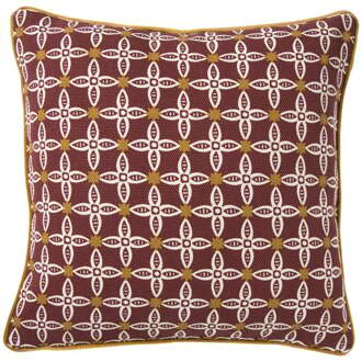 Kussen bloemen - rood/geel - 45x45 cm