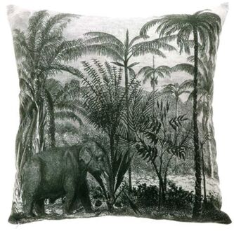 Kussen Exotic print z/w 45x45cm dessin 2 Grijs