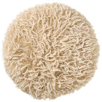 Kussen harig rond - beige - ø40 cm