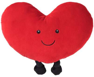 Kussen hart met beentjes - rood - 25x40 cm
