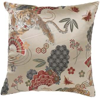 Kussen jacquard - beige - 45x45 cm