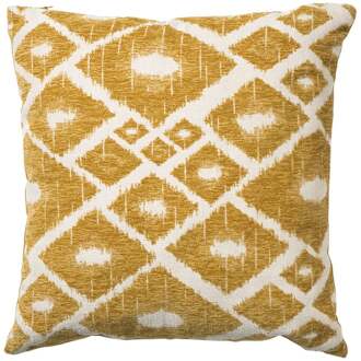 Kussen jacquard ruit - geel - 45x45 cm