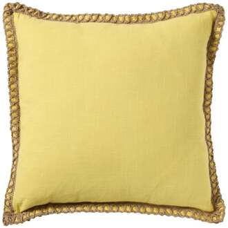 Kussen jute - geel - 45x45 cm