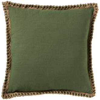 Kussen jute - groen - 45x45 cm