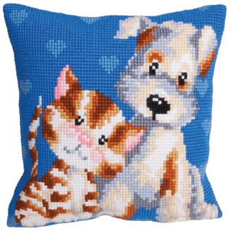 Kussen Klink Haak Kit Kussen Mat Diy Ambachtelijke Bloem 42Cm 42Cm Kruissteek Handwerk Haken Kussen Borduren Bloem licht grijs