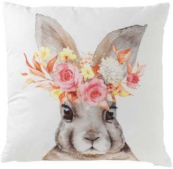 Kussen konijn - polyester - 45x45 cm