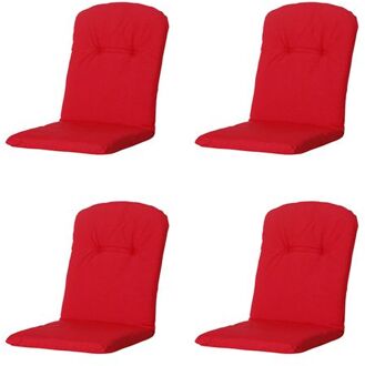 Kussen - Kuip Hoog - Panama Red - 45x96 - Rood - 4 Stuks