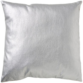 Kussen - zilverkleurig - 40x40 cm