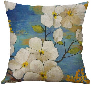 Kussens Decor Thuis Kussenhoes 40X40Cm Kussen Case Cover Vierkante Funda Cojin Lino Bloemen Taie D' Oreiller Federe cuscini Divano 1