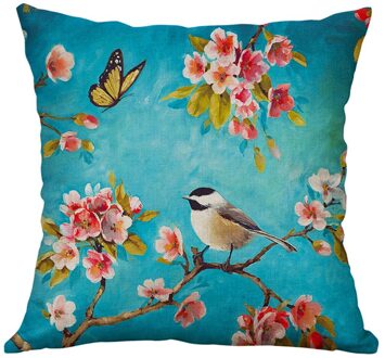 Kussens Decor Thuis Kussenhoes 40X40Cm Kussen Case Cover Vierkante Funda Cojin Lino Bloemen Taie D' Oreiller Federe cuscini Divano 5