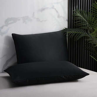Kussensloop - 100% Zijde 2-PACK - Basalt - 60x70 Cm - Zijde - Dekbed-Discounter.nl Zwart - 60 x 70
