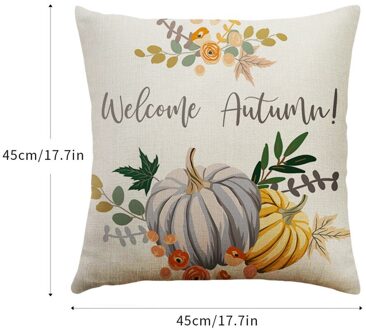 Kussensloop 45X45 Cm Kussenhoes Kussensloop Voor Thuis Sofa Stoel Decoratieve Gelukkig Fall Thanksgiving Dag Thuis decoratie 1 Pc B