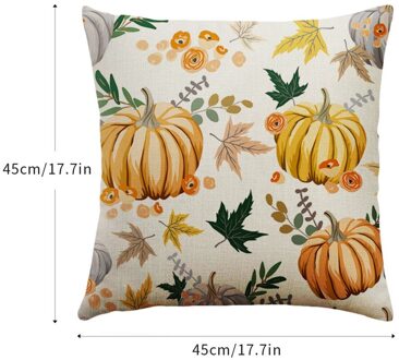 Kussensloop 45X45 Cm Kussenhoes Kussensloop Voor Thuis Sofa Stoel Decoratieve Gelukkig Fall Thanksgiving Dag Thuis decoratie 1 Pc
