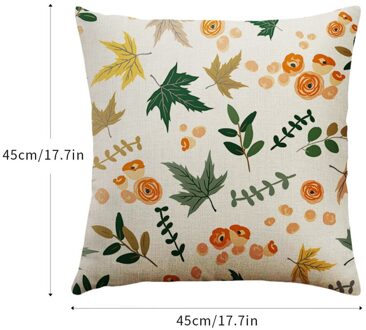 Kussensloop 45X45 Cm Kussenhoes Kussensloop Voor Thuis Sofa Stoel Decoratieve Gelukkig Fall Thanksgiving Dag Thuis decoratie 1 Pc