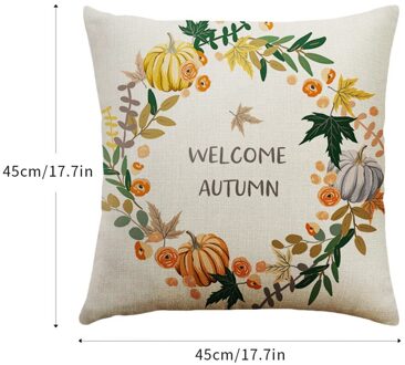 Kussensloop 45X45 Cm Kussenhoes Kussensloop Voor Thuis Sofa Stoel Decoratieve Gelukkig Fall Thanksgiving Dag Thuis decoratie 1 Pc