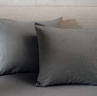 Kussensloop Flanel: 2-PACK - Fresh And Co - 60x70 Cm - Katoen - Dekbed-Discounter.nl Antraciet - 60 x 70