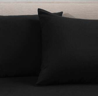 Kussensloop Flanel: 2-PACK - Fresh And Co - 60x70 Cm - Katoen - Dekbed-Discounter.nl Zwart - 60 x 70