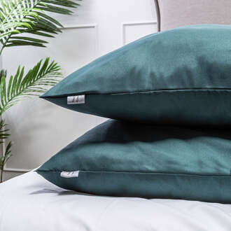 Kussensloop Luna Uni: 2-PACK - Luna Bedding - 60x70 Cm - Microvezel - Dekbed-Discounter.nl Flessen groen - 60 x 70