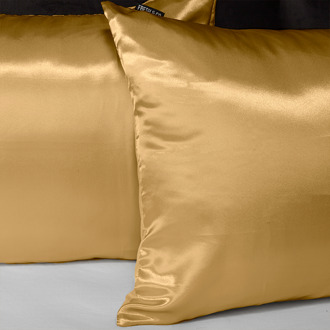 Kussensloop Silk Satin Goud: 2-PACK - Fresh And Co - 60x70 Cm - Microvezel - Dekbed-Discounter.nl