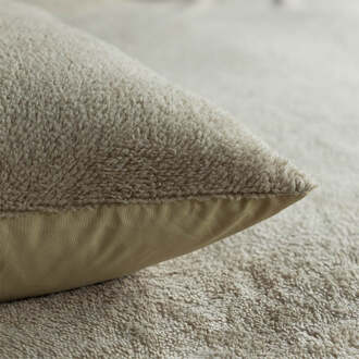 Kussensloop Teddy: 2-PACK - Olijfgroen - Fresh And Co - - Microvezel - Dekbed-Discounter.nl