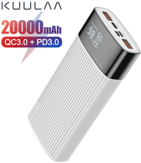 KUULAA 20000mAh Power Bank QC PD 3.0 PoverBank Fast Charging PowerBank 20000 mAh USB External Battery Charger For Xiaomi Mi