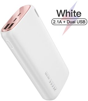 Kuulaa Power Bank 20000 Mah Draagbare Opladen Poverbank Mobiele Telefoon Externe Batterij Oplader Powerbank 20000 Mah Voor Xiaomi Mi 2.1A wit