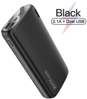 Kuulaa Power Bank 20000 Mah Draagbare Opladen Poverbank Mobiele Telefoon Externe Batterij Oplader Powerbank 20000 Mah Voor Xiaomi Mi 2.1A zwart
