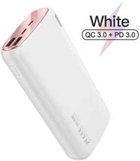 Kuulaa Power Bank 20000 Mah Draagbare Opladen Poverbank Mobiele Telefoon Externe Batterij Oplader Powerbank 20000 Mah Voor Xiaomi Mi QC PD wit