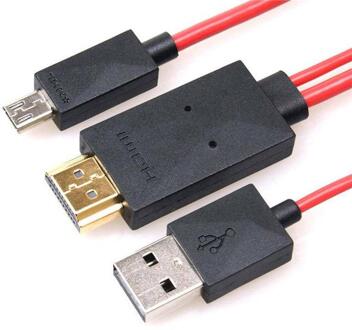 Kuulee Micro USB naar HDMI 1080P HD TV Kabel Adapter voor Android Samsung Telefoons 11PIN rood