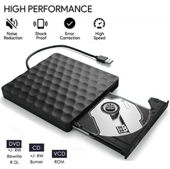 Kuwfi Usb 3.0 Externe Dvd Drive Cd DVD-RW Drive Rom Rewriter Brander Schrijver 5Gbps Voor Laptop Desktops