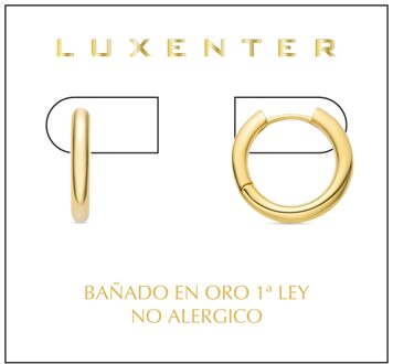 Kuye oorbellen met glanzende zirkonia afgewerkt in 18K geel goud - One Size