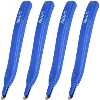 KW-TRIO 4 Pack Magnetische Nietje Remover, Puller Nietje Verwijderen, Push Volledige Professionele Set Voor School, kantoor En Thuis-Blauw