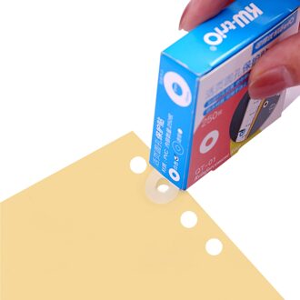 Kw-Trio Losbladige Papier Gat Versterking Etiketten Stickers Zelfklevende Perforator Protector Voor Kantoor 250 Labels transparant