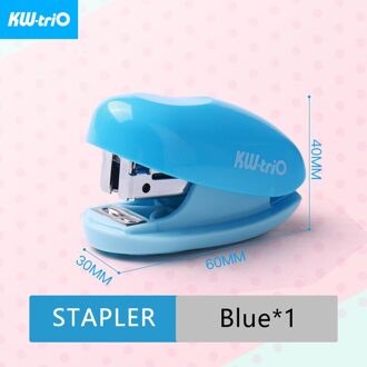 Kw-Trio Mini Nietmachine Mooie Draagbare Nietmachine Leuke Candy Styling Nietmachine Met Nietje Remover Notebook Binding Kantoorbenodigdheden Mini blauw Stapler