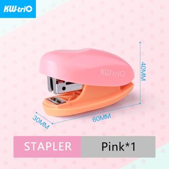 Kw-Trio Mini Nietmachine Mooie Draagbare Nietmachine Leuke Candy Styling Nietmachine Met Nietje Remover Notebook Binding Kantoorbenodigdheden Mini roze Stapler