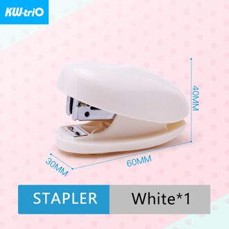 Kw-Trio Mini Nietmachine Mooie Draagbare Nietmachine Leuke Candy Styling Nietmachine Met Nietje Remover Notebook Binding Kantoorbenodigdheden Mini wit Stapler