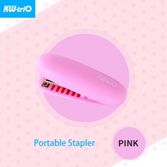 Kw-Trio Mini Nietmachine Mooie Draagbare Nietmachine Leuke Candy Styling Nietmachine Met Nietje Remover Notebook Binding Kantoorbenodigdheden roze Stapler