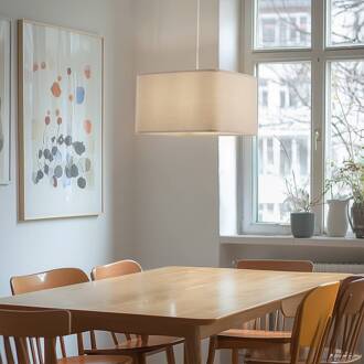 Kwadro hanglamp, beige, 40 x 40 cm, velours stof beige, goud