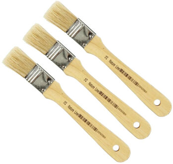 Kwast - 3x - met varkensharen - 25 mm breed - vernis kwast - verven - lakken