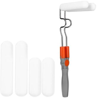 Kwast Verstelbare Verf Roller Borstel Multi-functionele Huishoudelijke Double-ended Borstel met 4 pcs Sponzen Thuis Muur decoratie