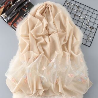 Kwastje Sjaal Dame Katoen Twill Sjaal Herfst Winter Gradiënt Warme Sjaals Vrouwelijke GRAY22 khaki