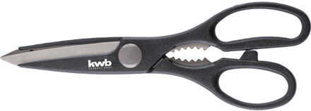 kwb Huishoudschaar - 1x - 21,5 cm - RVS - linkshandig en rechtshandig - hobbyscharen / textielschaar Grijs