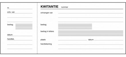 Kwitantieboekje - 100 vellen - 20 cm - met afscheurrand - kassa bonnenboekje