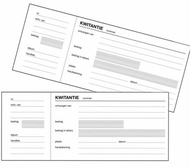 Kwitantieboekje - 2x - 100 vellen - 20 cm - met afscheurrand - kassa bonnenboekje
