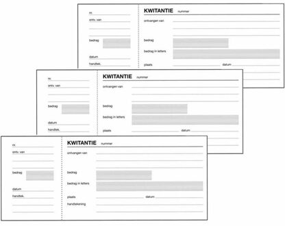 Kwitantieboekje - 3x - 100 vellen - 20 cm - met afscheurrand - kassa bonnenboekje